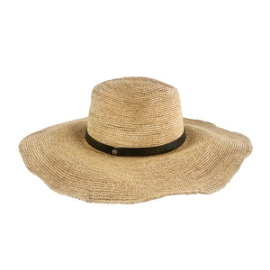 AZIZ cuir Noir Chapeau